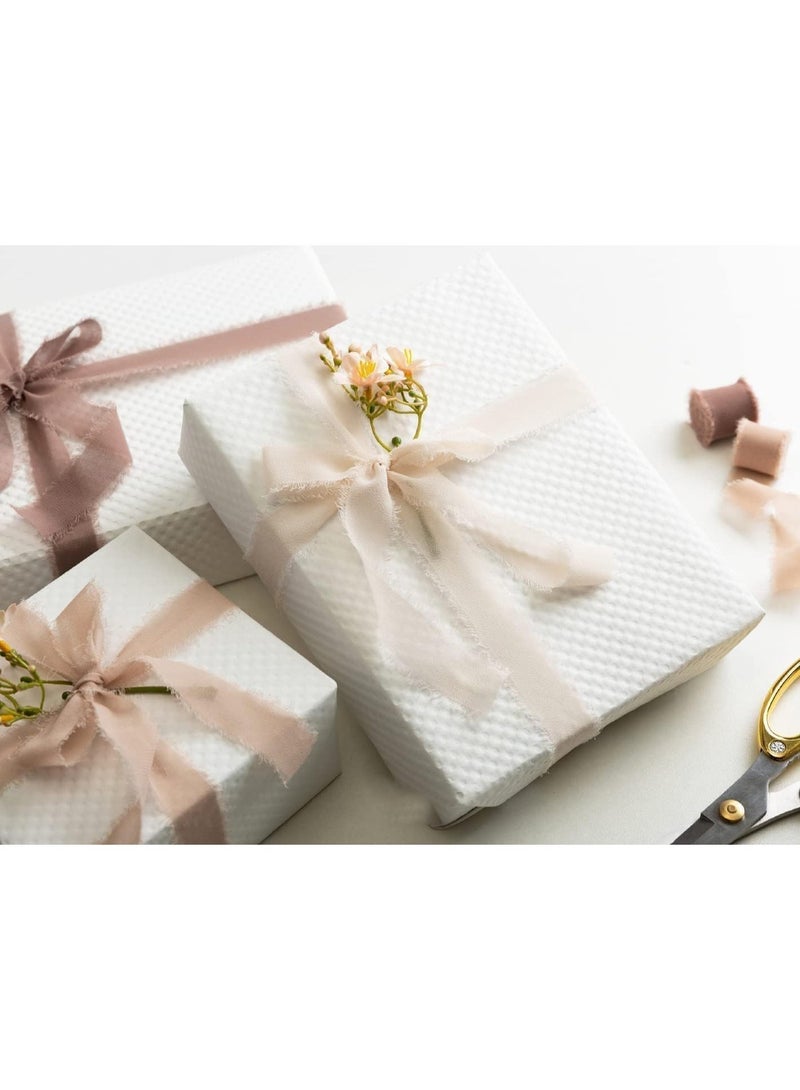 ChicAbode شريط حريري شيفون مقاس 1.18 بوصة × 49.5 ياردة، مجموعة شرائط بألوان متنوعة، 5.5 ياردة × 9 لفات من القماش المهدب، شرائط صديقة للبيئة، لدعوات الزفاف، باقات الزفاف، تغليف الهدايا وصنع الأقواس الزخرفية - Image 5